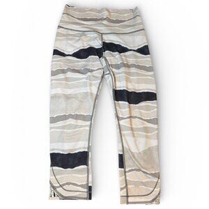 Lululemon True Self Crop Leggings | Decorative Hem | Cream & Black | Est. Size 4